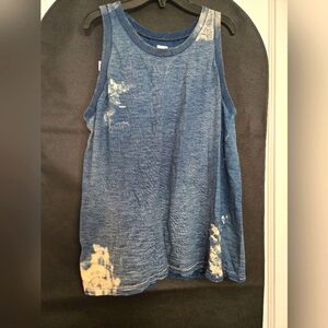 NSF Blue Tie Dye Tank With Ribbed Edging, NWOT, M